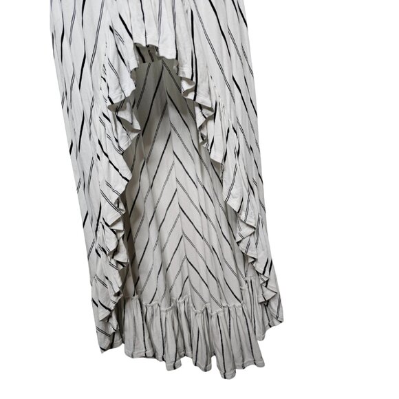 Express Striped High Low Strappy Dress Ruffle Detail Cutout Boho White Summer M - Picture 5 of 13